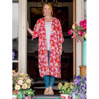 Printed Lightweight Duster Top
