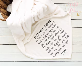 Hugs From Heaven Throw Blanket, Memorial Gift, Sympathy Gift, Celebration of Life, Bereavement Gift, Loss of Husband, Soft Mink Cozy Blanket