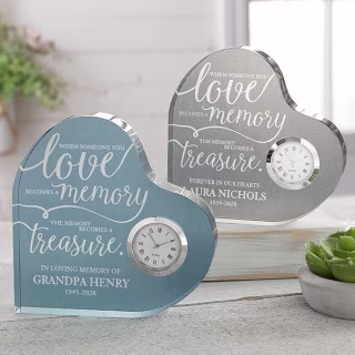 Memory Becomes A Treasure Personalized Colored Heart Clock