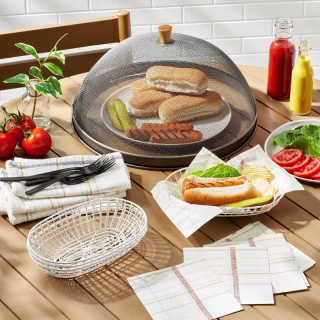 Metal Screen Food Dome with Wood Knob - Hearth & Hand(TM) with Magnolia