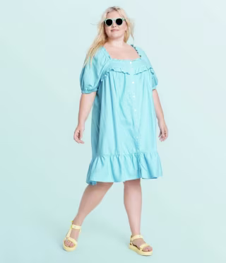 Short Sleeve Ruffle Dress