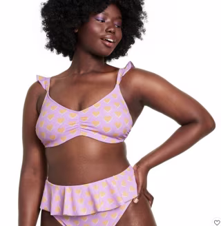 Print Bralette Bikini Top