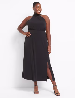 Halter Tie-Neck Maxi Dress