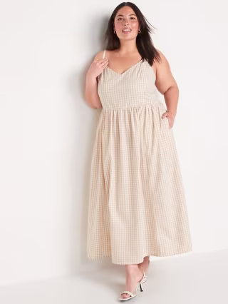 Cotton-Poplin Cami Maxi Swing Dress for Women