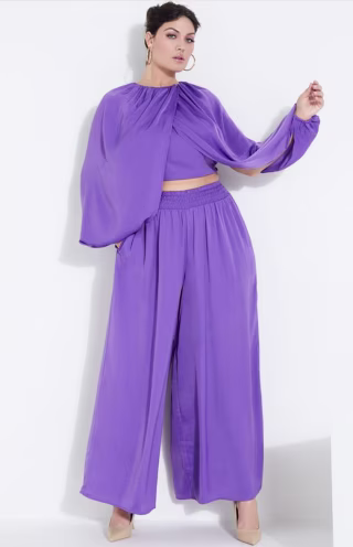 Smocked Waist Palazzo Pant