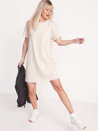 Old Navy Vintage Slub-Knit T-Shirt Shift Dress