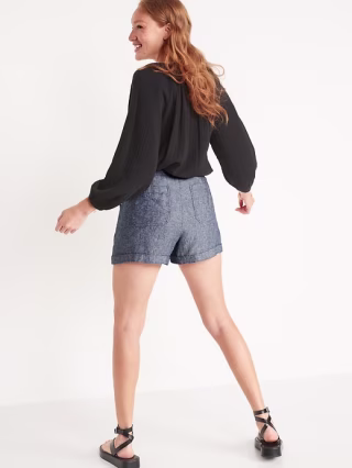 Old Navy High-Waisted Linen-Blend Shorts