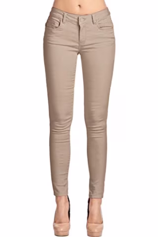 2LUV Women's Stretchy 5 Pocket Skinny Color Uniform Pants