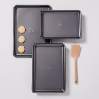 Set of 3 Non-Stick Cookie Sheets Carbon Steel - Made By Design(TM)