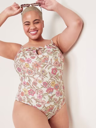 Old Navy Gathered Keyhole One-Piece Swimsuit