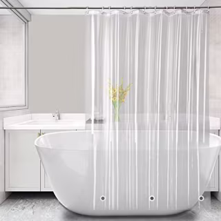 SUN ICON 5G PEVA Clear Shower Curtain Liner, 72" x 72", Heavy Duty with Rustproof Metal Grommet and 3 Magnets, Waterproof, Non-Toxic and Odorless