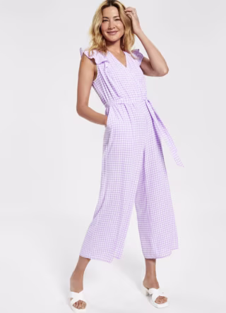 Petite Gingham Jumpsuit