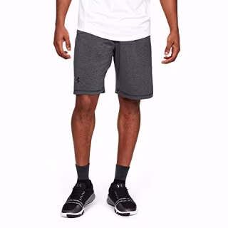 Under Armour mens Raid 10-inch Workout Gym Shorts , Carbon Heather (090)/Black , Large Tall