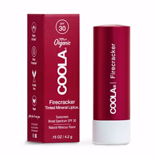 COOLA Organic Mineral Sunscreen Tinted Lip Balm, Lip Care for Daily Protection, Broad Spectrum SPF 30, Firecracker, 0.15 Oz