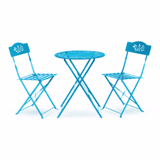 Alpine Corporation 3-Piece Blue Bistro Patio Set | MSY100A-BL