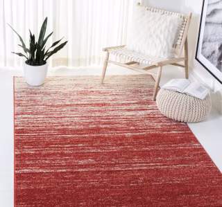 Modern Ombre Distressed Stripe Area Rug
