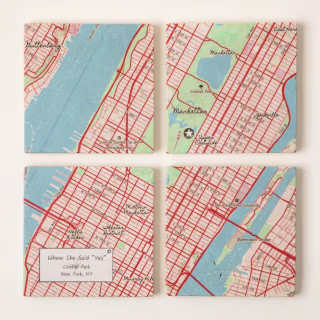 Custom Map Coaster Set