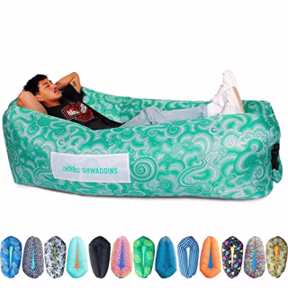 Chillbo Shwaggins Inflatable Couch | Cool Inflatable Sofa | Upgrade Your Inflatable Hammock or Air Sofa | Easy Setup Blow Up Chairs for Outside Makes Perfect Camper Accessories, Beach Essentials