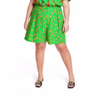 Women's Leopard Print Shorts - Tabitha Brown for Target Green/Orange
