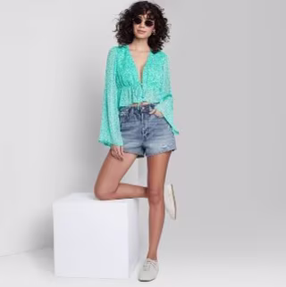 Super-High Rise Cut-Off Jean Shorts
