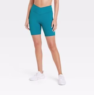 High-Rise Cross Front Bike Shorts