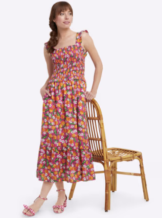 Kimberly Smocked Midi Dress