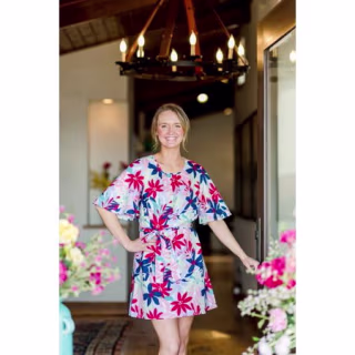 Scoop Neck Dress with Bell Sleeves