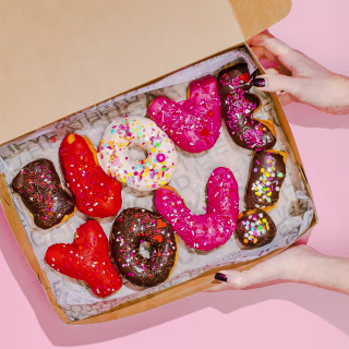 Angel Food Bakery I Love You Donuts