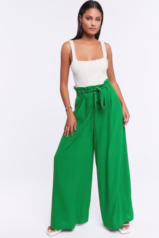 Forever 21 Belted Paperbag Palazzo Pants