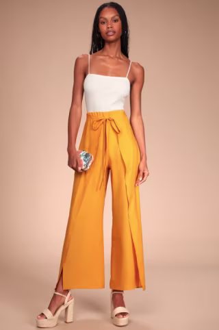 Bright and Breezy Marigold Pants