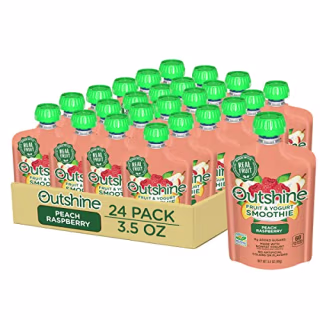 Outshine Smoothie Fruit & Yogurt Smoothie Pouches - Peach Raspberry (24 Pack)