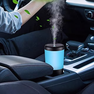 One Fire Car Diffuser Essential Oil, Portable Car Essential Oil Diffuser, Mini Led Color Changing Car Diffusers for Essential Oils Small Humidifiers for Bedroom,Usb Diffuser for Car Desk Office Travel