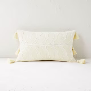 Paradise Leaf Embroidered Throw Pillow