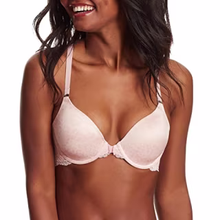 Maidenform Womens Pure Genius T-Back Bra with Lace, 34B, Gingham Blue/Blue Whim
