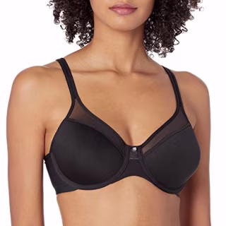 Bali womens Bali Women's One Smooth U Ultra Light Convertible Df3439 Bras, Black, 34DD US