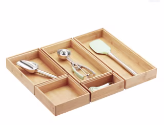 Stackable Bamboo Drawer Organizers