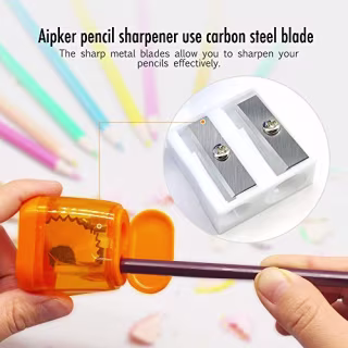 Pencil Sharpener, Manual Pencil Sharpeners, 4PCS Colorful Compact Dual Holes Pencil Sharpeners with Lid, Colored Pencil Sharpener for Kids &amp; Adults, Portable Pencil Sharpener for Travel School Office