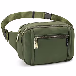 5-Zipper Fanny Pack with Adjustable Belt