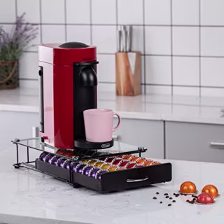 Flagship Coffee Vertuo Capsule Holder Storage Drawer Glass for Nespresso Vertuo Pod Storage Holder Pods Organizer Clear