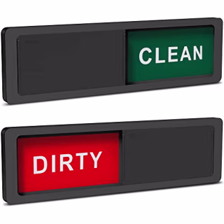 Allinko Premium Clean Dirty Dishwasher Maget Sign, New 2022 Large Slide Dishwasher Indicator with Strong Sticky Tab Adhesion, Water Resistant Design Endurance Reminder Dishes Clean or Dirty - Black