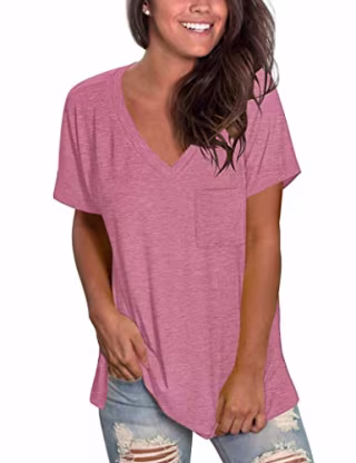 TODOLOR Short Sleeve V-Neck