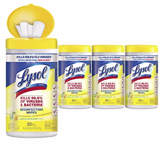 Disinfectant Wipes, 80 Count, Pack of 4