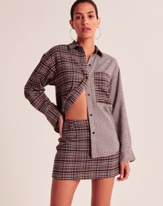 Oversized Flannel Shirt Jacket
