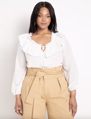Ruffle Blouse with Ties