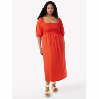 Free Assembly Smocked Midi Dress