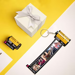 Personalized Photo Camera Film Roll Keychains Custom Photo Reel Album Key Rings