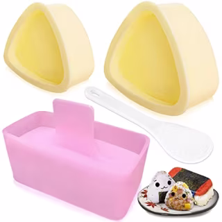 Onigiri Mold, 3 Pack Rice Mold Musubi Maker Kit, Non Stick Spam Musubi Maker Press, Classic Triangle Rice Ball Mold Maker Sushi Mold for Kids Lunch Bento and Home DIY