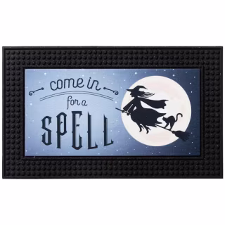 LED Halloween Spell Witch 18 in. x 30 in. Rubber Light and Sound Door Mat