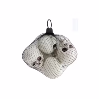 Sierra Pacific Crafts Plastic Skulls Mesh Bag 6pc White