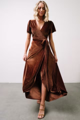 Calvin Sparkle Velvet Wrap Dress
